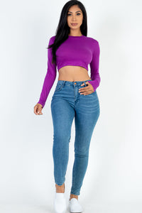 Crew Neck Long Sleeve Cropped Top (CAPELLA)