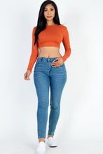 Load image into Gallery viewer, Crew Neck Long Sleeve Cropped Top (CAPELLA)