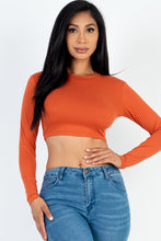 Load image into Gallery viewer, Crew Neck Long Sleeve Cropped Top (CAPELLA)
