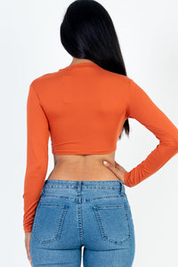 Crew Neck Long Sleeve Cropped Top (CAPELLA)