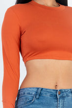 Load image into Gallery viewer, Crew Neck Long Sleeve Cropped Top (CAPELLA)