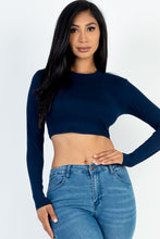 Load image into Gallery viewer, Crew Neck Long Sleeve Cropped Top (CAPELLA)