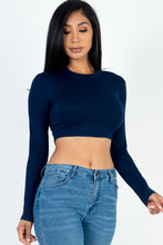 Load image into Gallery viewer, Crew Neck Long Sleeve Cropped Top (CAPELLA)