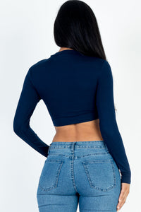 Crew Neck Long Sleeve Cropped Top (CAPELLA)