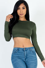 Load image into Gallery viewer, Crew Neck Long Sleeve Cropped Top (CAPELLA)
