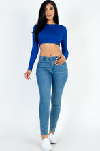 Load image into Gallery viewer, Crew Neck Long Sleeve Cropped Top (CAPELLA)