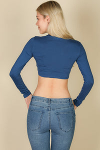 Crew Neck Long Sleeve Cropped Top (CAPELLA)