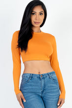 Load image into Gallery viewer, Crew Neck Long Sleeve Cropped Top (CAPELLA)