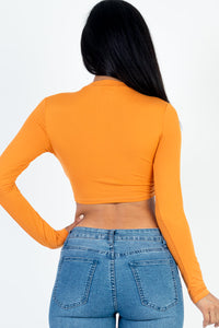 Crew Neck Long Sleeve Cropped Top (CAPELLA)