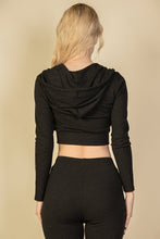 Load image into Gallery viewer, Ribbed Crop Zip Hoodie (CAPELLA)