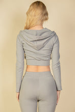 Load image into Gallery viewer, Ribbed Crop Zip Hoodie (CAPELLA)