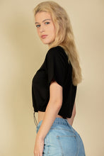 Load image into Gallery viewer, French Terry Toggle Drawstring Crop Top (CAPELLA)
