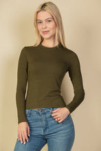 Load image into Gallery viewer, Ribbed Round Neck Long Sleeve Top (CAPELLA)