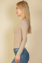 Load image into Gallery viewer, Ribbed Round Neck Long Sleeve Top (CAPELLA)