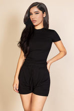 Load image into Gallery viewer, Ribbed Round Neck Short Sleeve Top (CAPELLA)
