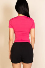 Load image into Gallery viewer, Ribbed Round Neck Short Sleeve Top (CAPELLA)