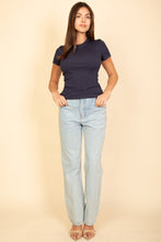 Load image into Gallery viewer, Ribbed Round Neck Short Sleeve Top (CAPELLA)