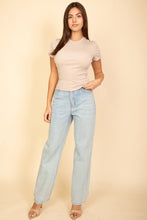 Load image into Gallery viewer, Ribbed Round Neck Short Sleeve Top (CAPELLA)