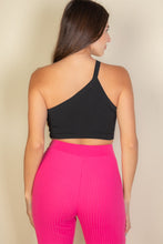 Load image into Gallery viewer, One Shoulder Ribbed Cropped Top (CAPELLA)