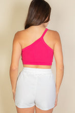 Load image into Gallery viewer, One Shoulder Ribbed Cropped Top (CAPELLA)