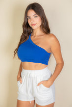 Load image into Gallery viewer, One Shoulder Ribbed Cropped Top (CAPELLA)