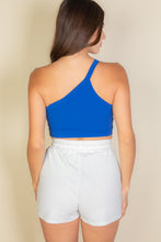 Load image into Gallery viewer, One Shoulder Ribbed Cropped Top (CAPELLA)