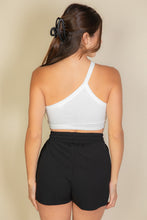 Load image into Gallery viewer, One Shoulder Ribbed Cropped Top (CAPELLA)