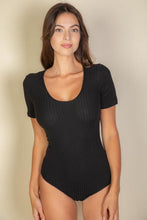Load image into Gallery viewer, Ribbed Scoop Neck Short Sleeve Bodysuit (CAPELLA)
