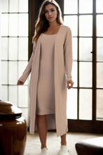 Load image into Gallery viewer, Ribbed Cardigan &amp; Cami Midi Bodycon Dress (CAPELLA)