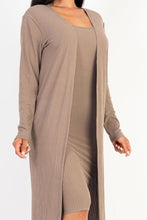 Load image into Gallery viewer, Ribbed Cardigan &amp; Cami Midi Bodycon Dress (CAPELLA)
