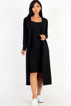 Load image into Gallery viewer, Ribbed Cardigan &amp; Cami Midi Bodycon Dress (CAPELLA)