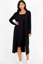 Load image into Gallery viewer, Ribbed Cardigan &amp; Cami Midi Bodycon Dress (CAPELLA)