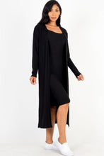 Load image into Gallery viewer, Ribbed Cardigan &amp; Cami Midi Bodycon Dress (CAPELLA)