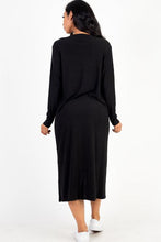 Load image into Gallery viewer, Ribbed Cardigan &amp; Cami Midi Bodycon Dress (CAPELLA)