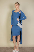 Load image into Gallery viewer, Ribbed Cardigan &amp; Cami Midi Bodycon Dress (CAPELLA)