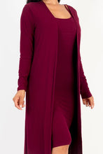Load image into Gallery viewer, Ribbed Cardigan &amp; Cami Midi Bodycon Dress (CAPELLA)