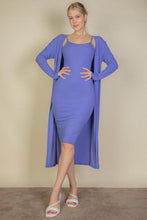 Load image into Gallery viewer, Ribbed Cardigan &amp; Cami Midi Bodycon Dress (CAPELLA)