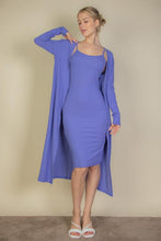 Load image into Gallery viewer, Ribbed Cardigan &amp; Cami Midi Bodycon Dress (CAPELLA)