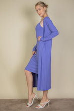 Load image into Gallery viewer, Ribbed Cardigan &amp; Cami Midi Bodycon Dress (CAPELLA)