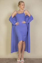 Load image into Gallery viewer, Ribbed Cardigan &amp; Cami Midi Bodycon Dress (CAPELLA)