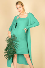 Load image into Gallery viewer, Ribbed Cardigan &amp; Cami Midi Bodycon Dress (CAPELLA)