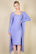 Load image into Gallery viewer, Ribbed Cardigan &amp; Cami Midi Bodycon Dress (CAPELLA)