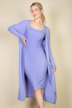 Load image into Gallery viewer, Ribbed Cardigan &amp; Cami Midi Bodycon Dress (CAPELLA)