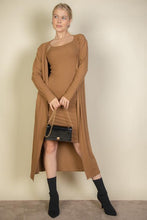Load image into Gallery viewer, Ribbed Cardigan &amp; Cami Midi Bodycon Dress (CAPELLA)