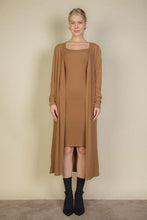 Load image into Gallery viewer, Ribbed Cardigan &amp; Cami Midi Bodycon Dress (CAPELLA)
