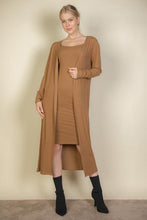 Load image into Gallery viewer, Ribbed Cardigan &amp; Cami Midi Bodycon Dress (CAPELLA)