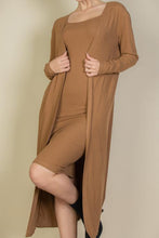 Load image into Gallery viewer, Ribbed Cardigan &amp; Cami Midi Bodycon Dress (CAPELLA)