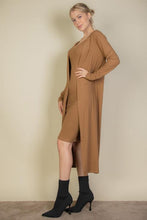 Load image into Gallery viewer, Ribbed Cardigan &amp; Cami Midi Bodycon Dress (CAPELLA)