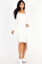 Load image into Gallery viewer, Ribbed Cardigan &amp; Cami Midi Bodycon Dress (CAPELLA)