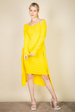 Load image into Gallery viewer, Ribbed Cardigan &amp; Cami Midi Bodycon Dress (CAPELLA)